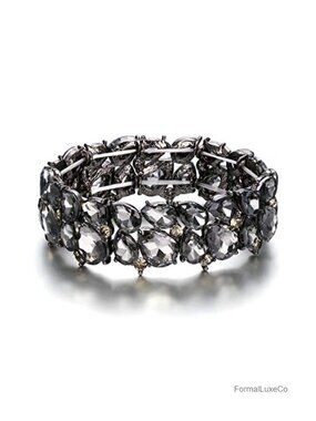 Crystal Stretch Bracelet Bridal Prom Drop Rhinestone Jewelry